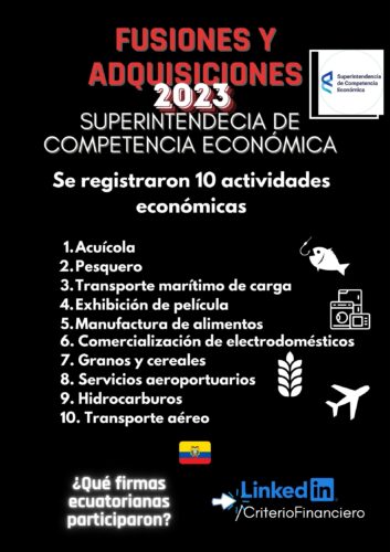 adquisiciones empresariales 2023 Ecuador
